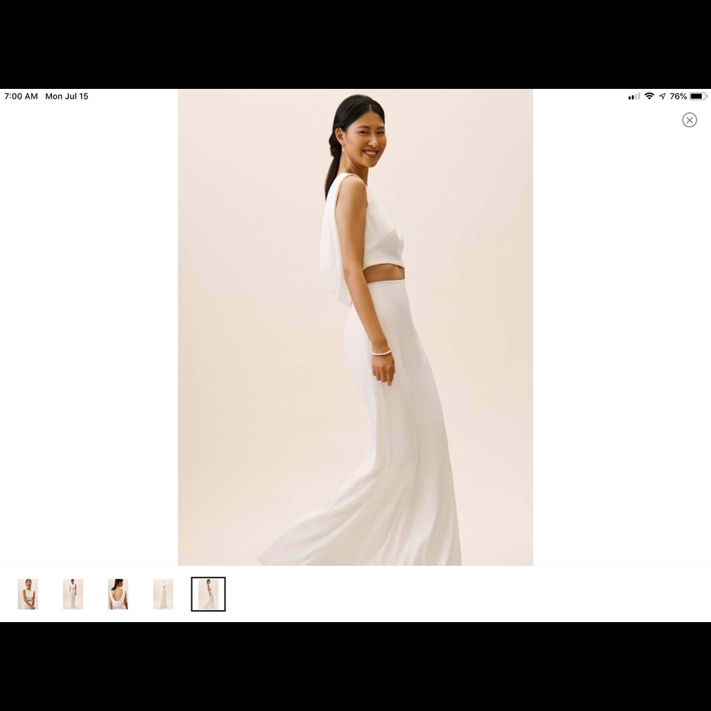 New BHLDN Modern Bridal Gown Separates with Train